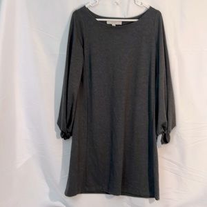#2078 loft, gray, long sleeve, dress size small business casual NWOT